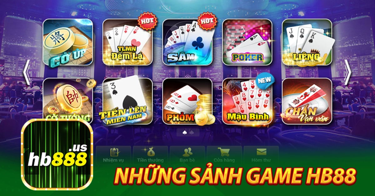 Những sảnh game bài phổ biến tại Hb88